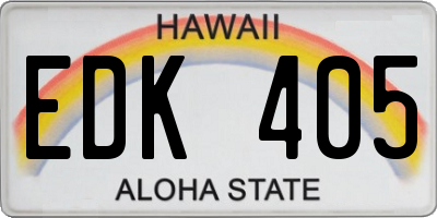 HI license plate EDK405