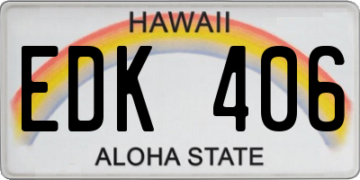 HI license plate EDK406