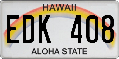 HI license plate EDK408