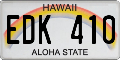 HI license plate EDK410