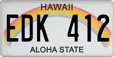 HI license plate EDK412