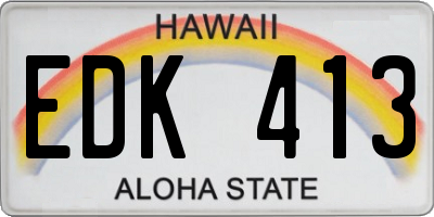 HI license plate EDK413