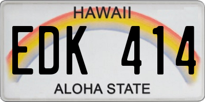 HI license plate EDK414