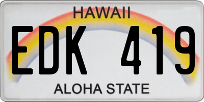 HI license plate EDK419