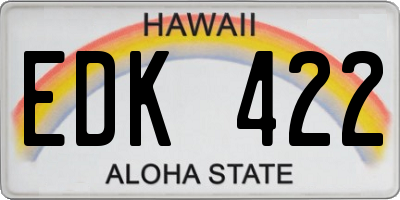 HI license plate EDK422