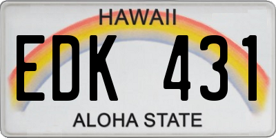 HI license plate EDK431