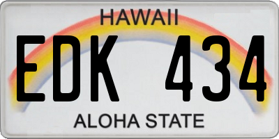 HI license plate EDK434