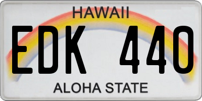 HI license plate EDK440