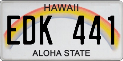HI license plate EDK441
