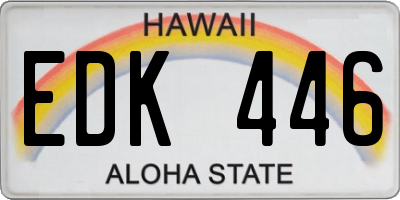 HI license plate EDK446