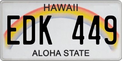 HI license plate EDK449
