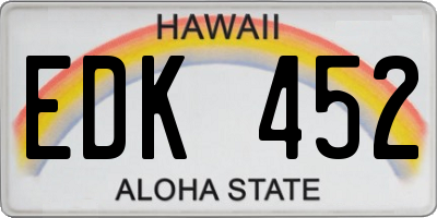 HI license plate EDK452