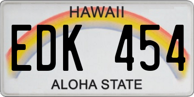 HI license plate EDK454
