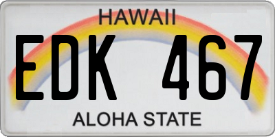 HI license plate EDK467