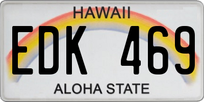 HI license plate EDK469