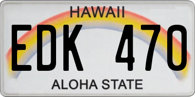 HI license plate EDK470
