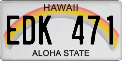 HI license plate EDK471