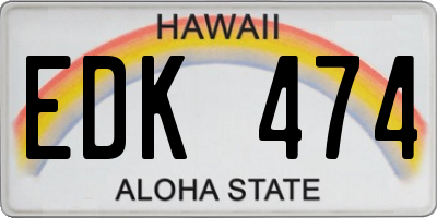 HI license plate EDK474