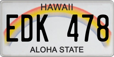 HI license plate EDK478