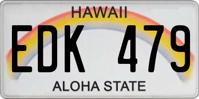 HI license plate EDK479