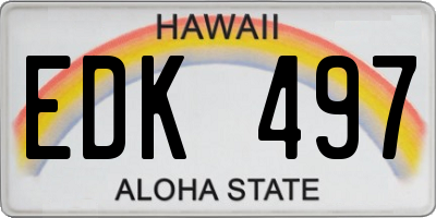 HI license plate EDK497