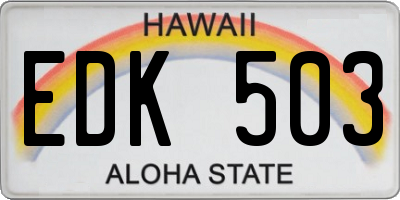 HI license plate EDK503
