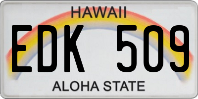 HI license plate EDK509