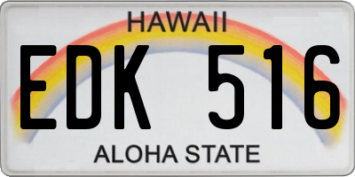 HI license plate EDK516