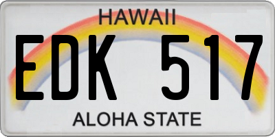 HI license plate EDK517