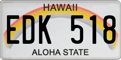 HI license plate EDK518