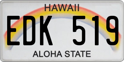 HI license plate EDK519