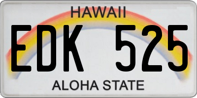 HI license plate EDK525