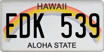 HI license plate EDK539