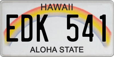 HI license plate EDK541