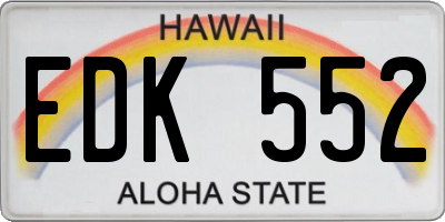 HI license plate EDK552