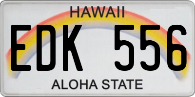 HI license plate EDK556