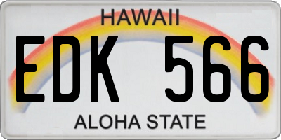 HI license plate EDK566