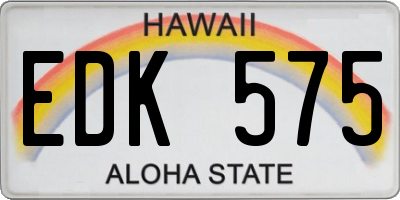 HI license plate EDK575