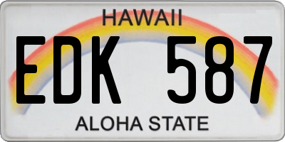 HI license plate EDK587