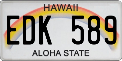 HI license plate EDK589