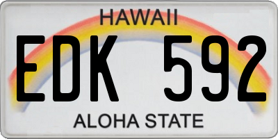 HI license plate EDK592