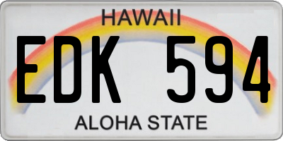 HI license plate EDK594