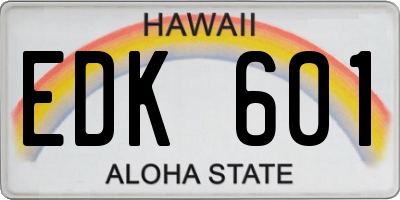 HI license plate EDK601
