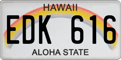 HI license plate EDK616