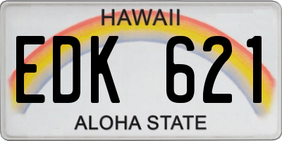 HI license plate EDK621