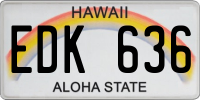 HI license plate EDK636