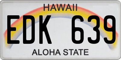 HI license plate EDK639