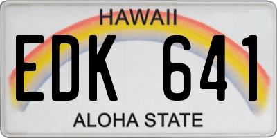 HI license plate EDK641