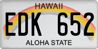 HI license plate EDK652