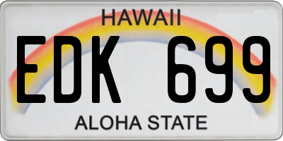 HI license plate EDK699